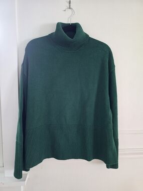 GAP Deep Green Ribbed Turtleneck Sweater